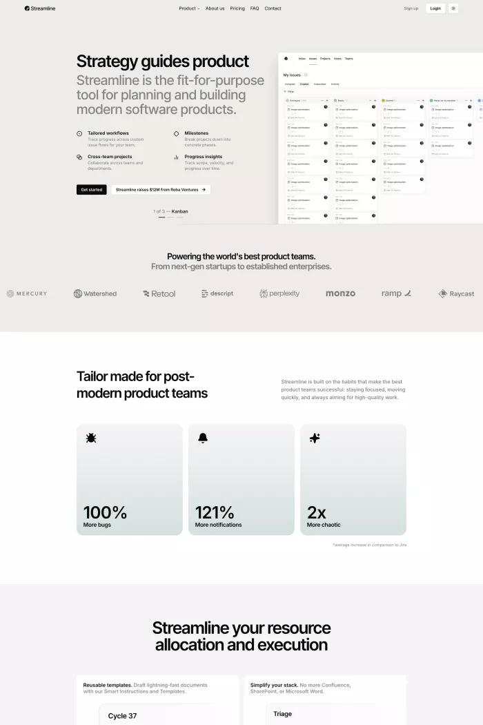 Screenshot taken from Streamline - Modern Next.js Template