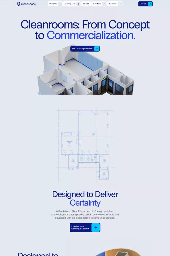 Screenshot taken from CleanSpace | Clean Rooms Designed to Deliver, Guaranteed