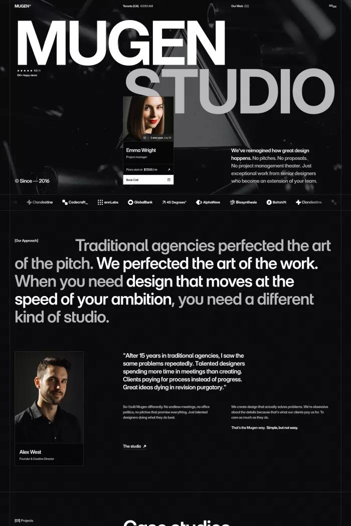Screenshot taken from Mugen Design Studio - Framer Template