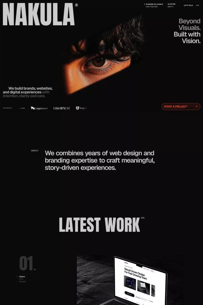 Screenshot taken from Nakula - Framer Template