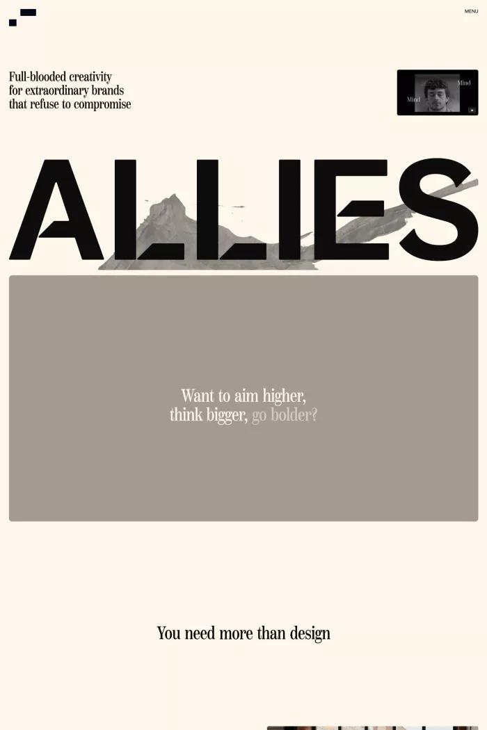 Screenshot taken from Allies | Creative Studio • Belfast