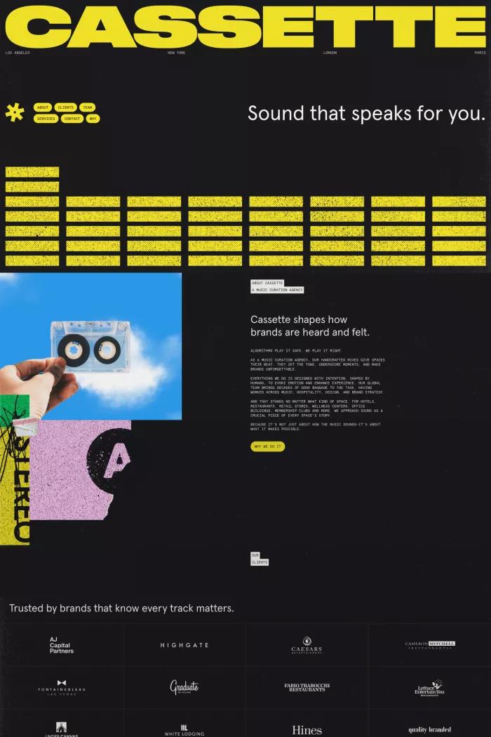 Screenshot taken from Cassette - A Music Curation Agency