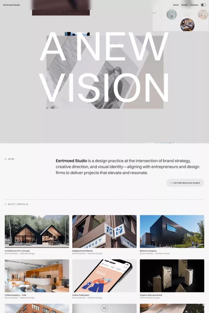 Screenshot taken from Eertmoed Studio | Branding & Design | Chicago