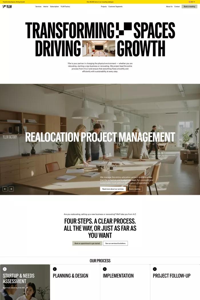 Screenshot taken from Your partner for workplace transformation | Yllw