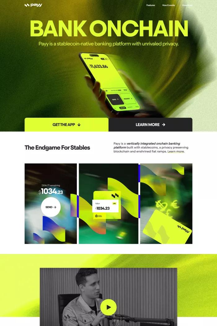 Screenshot taken from Payy - Bank onchain with stablecoins