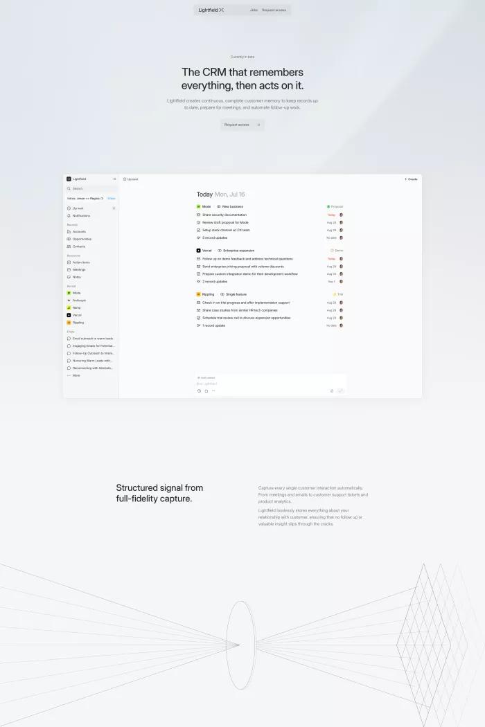 Screenshot taken from Lightfield - A new kind of CRM