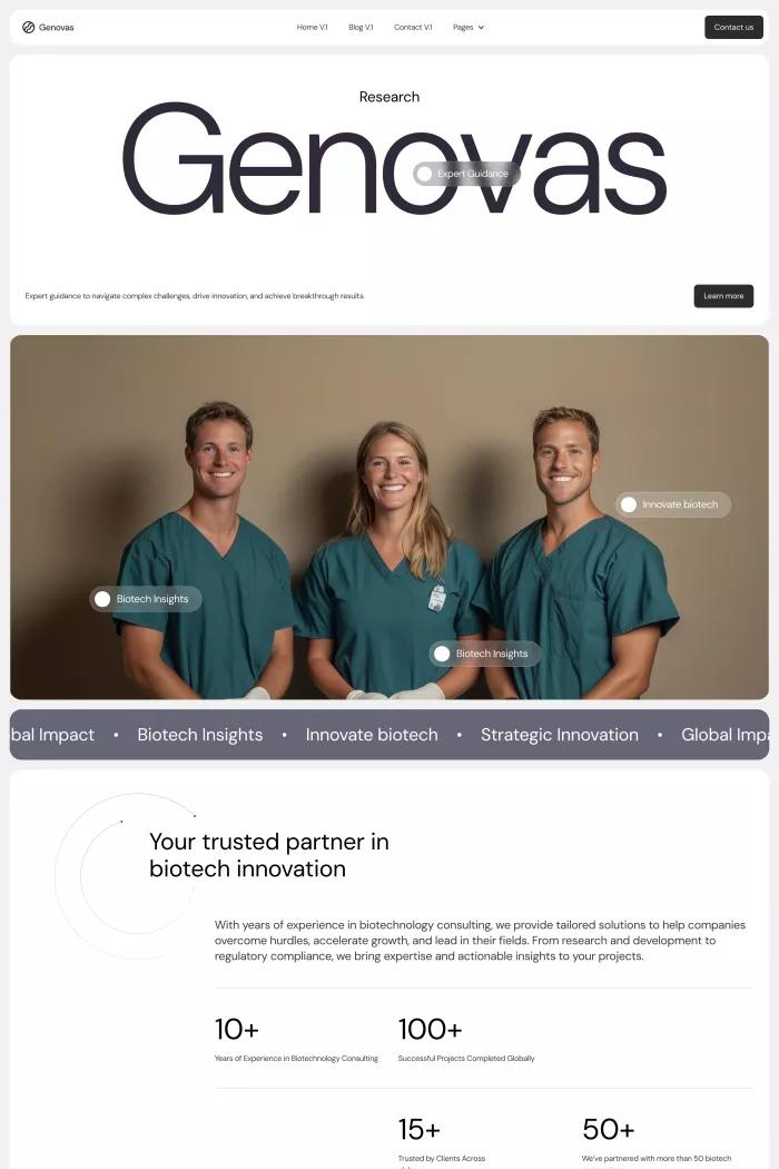 Screenshot taken from Genovas - Webflow Website Template
