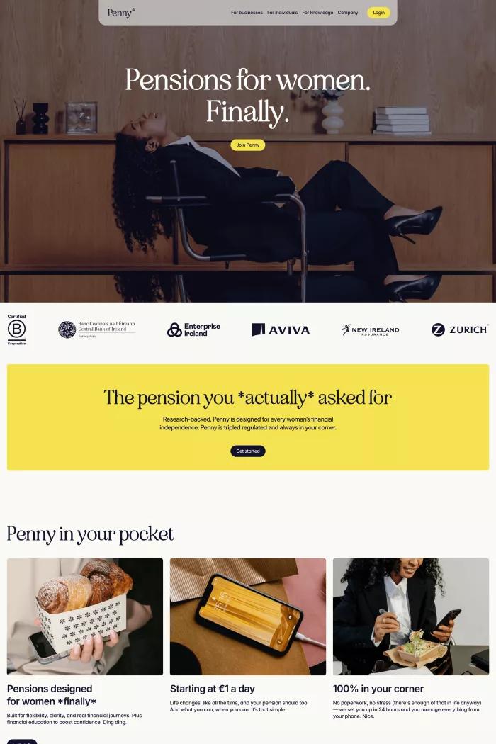Screenshot taken from Penny | The Pension You Actually Asked For | Women's Pension Solution