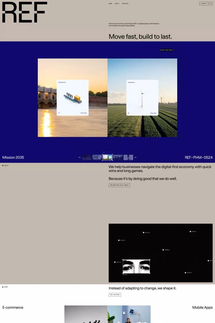 Screenshot taken from Move Fast. Build to Last | REF Digital Agency