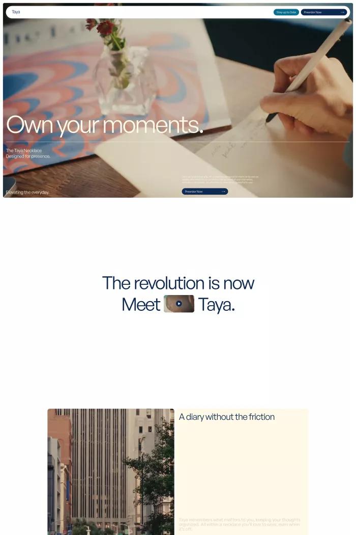 Screenshot taken from Taya - Intelligent Jewelry