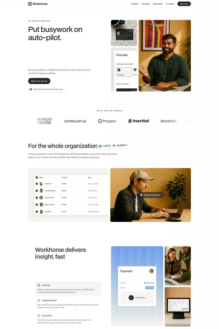 Screenshot taken from Workhorse - Framer and Webflow Website Template