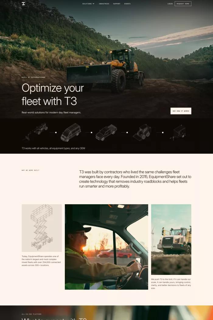 Screenshot taken from T3 by EquipmentShare