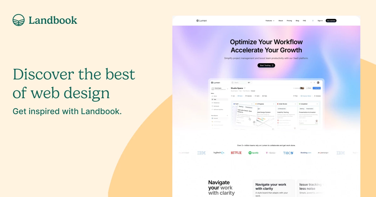 Lumen - Modern Next.js Template on Landbook - get inspired by template ...